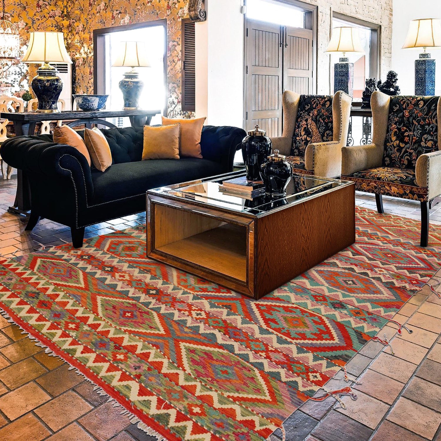 Handmade Vegetable Kilim 6' 0" x 8' 3" (ft) - No. Y35649