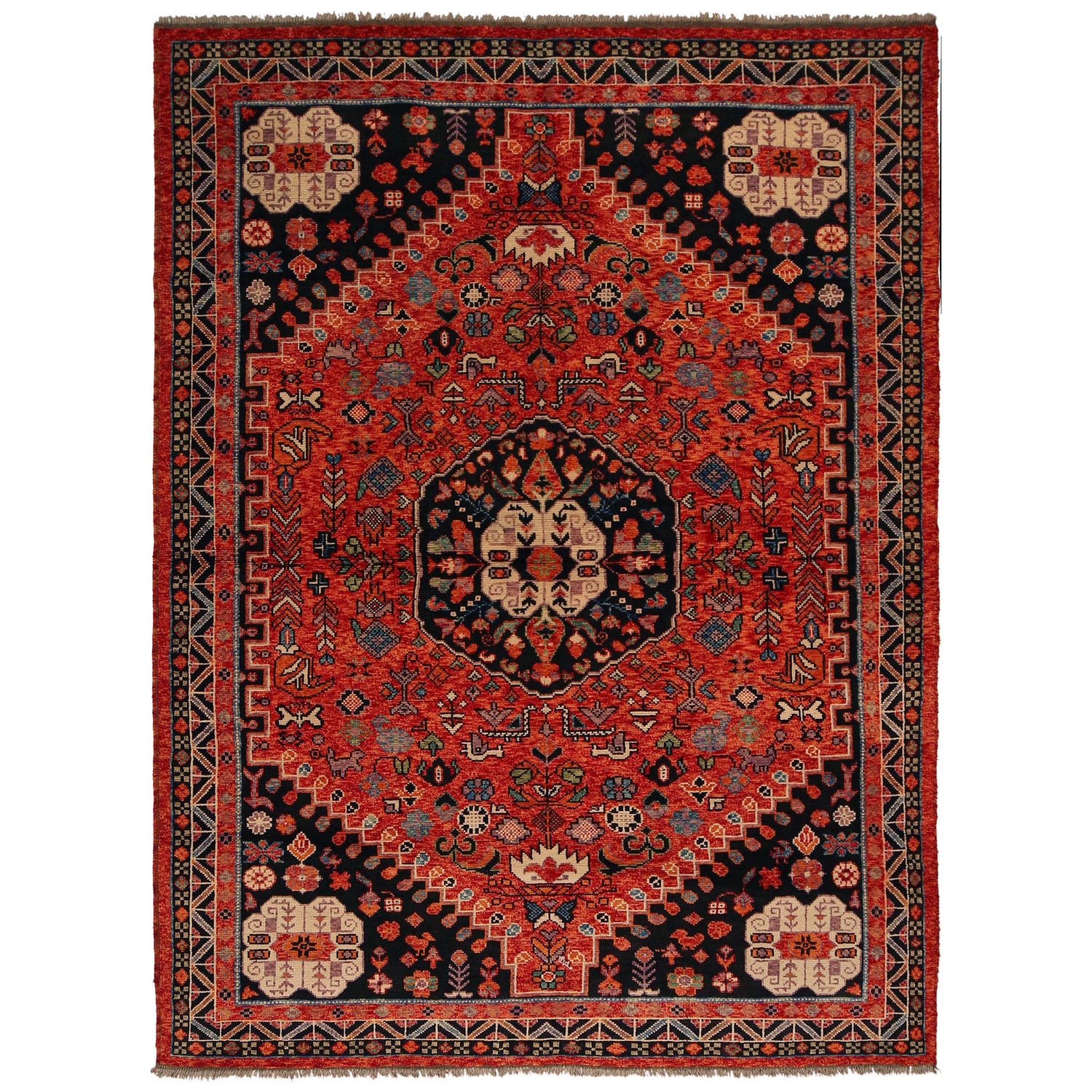 Handmade Sherazi Rug 6' 8" x 9' 8" (ft) - No. Y35651
