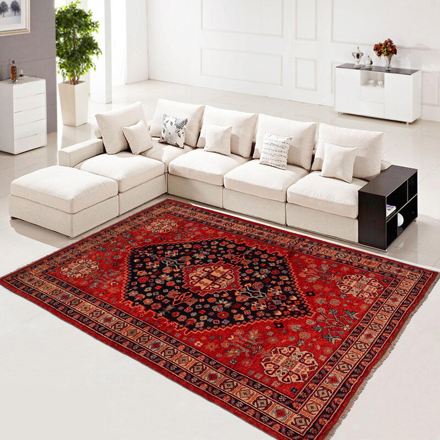 Hand Knotted Sherazi Rug 6' 7" x 9' 8" (ft) - No. Y35652