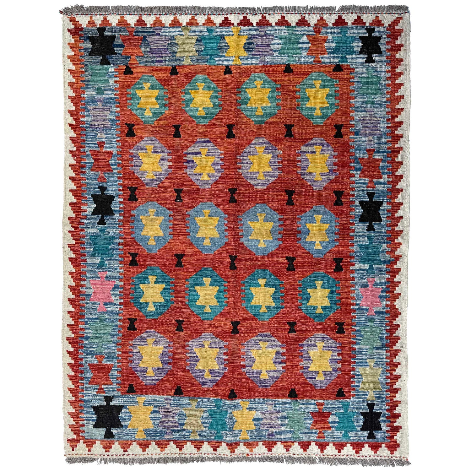 Handmade Vegetable Kilim 4' 9" x 6' 6" (ft) - No. Y37267