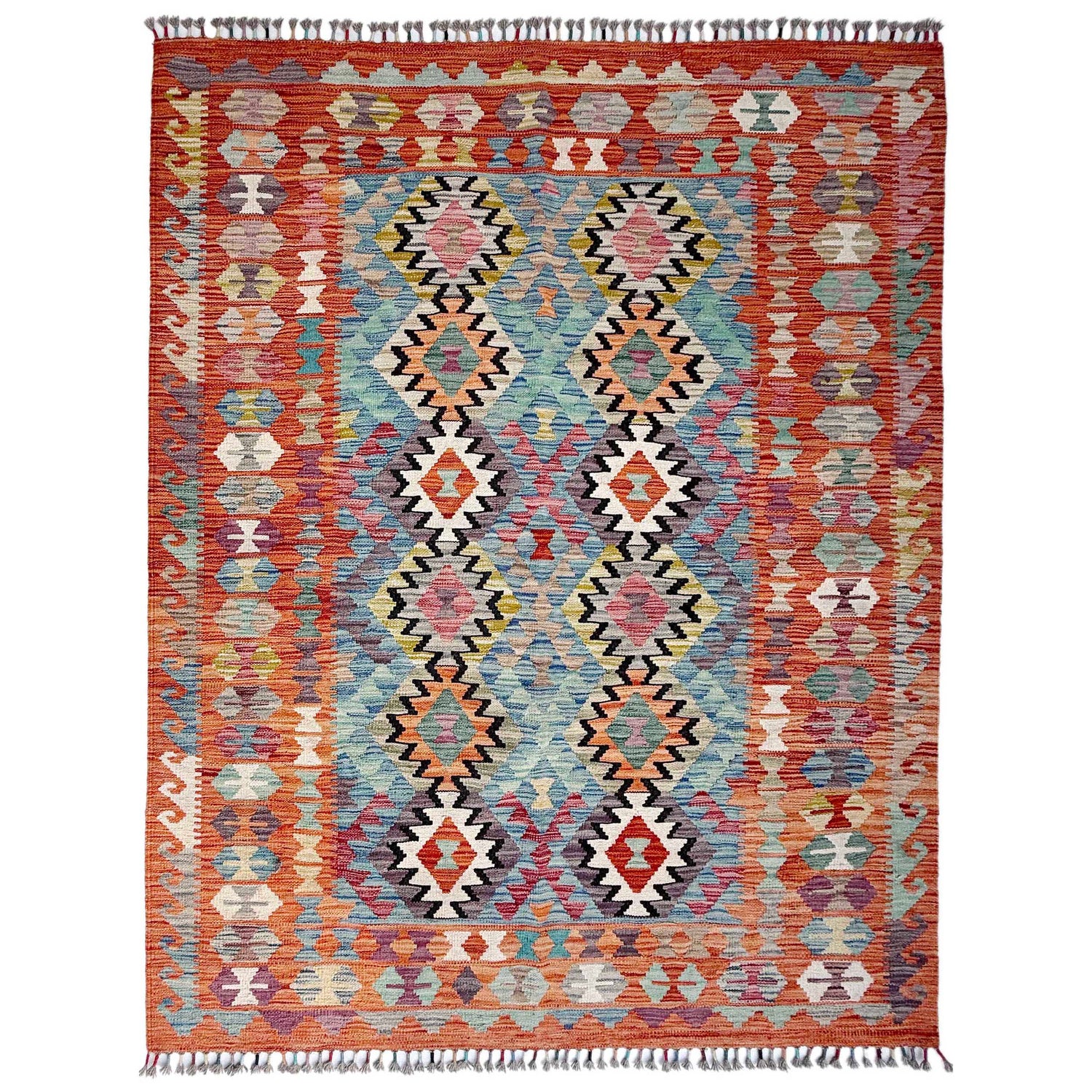 Handmade Vegetable Kelim 5' 1" x 6' 5" (ft) - No. Y37301