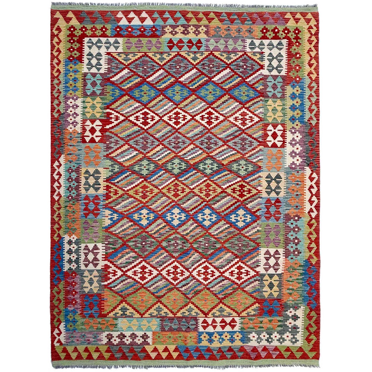 Handmade Vegetable Kilim 6' 7" x 10' 1" (ft) - No. Y37320
