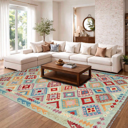 Handmade Vegetable Kelim 6' 8" x 10' 0" (ft) - No. Y37321