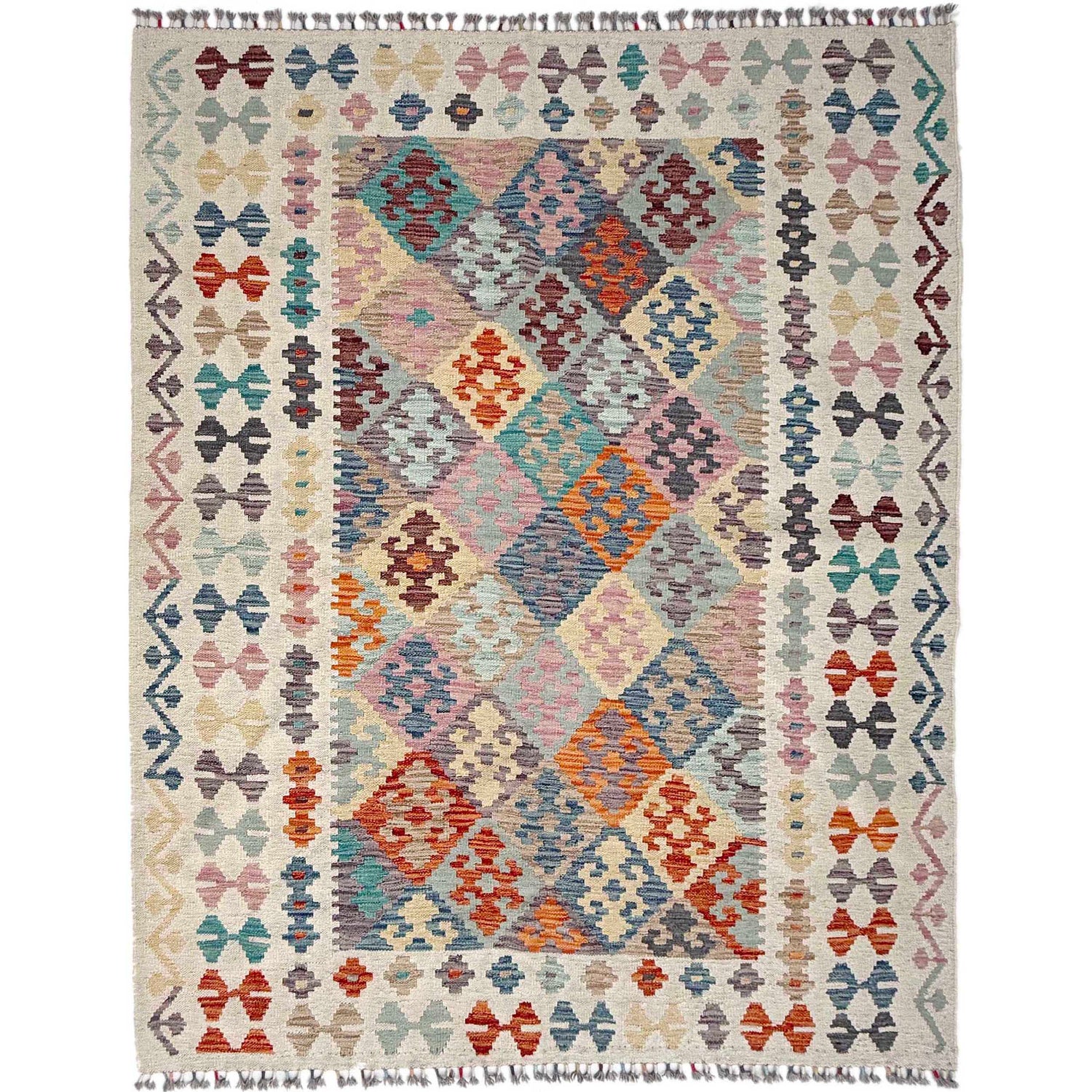 Handmade Vegetable Kelim 5' 1" x 6' 8" (ft) - No. Y37329