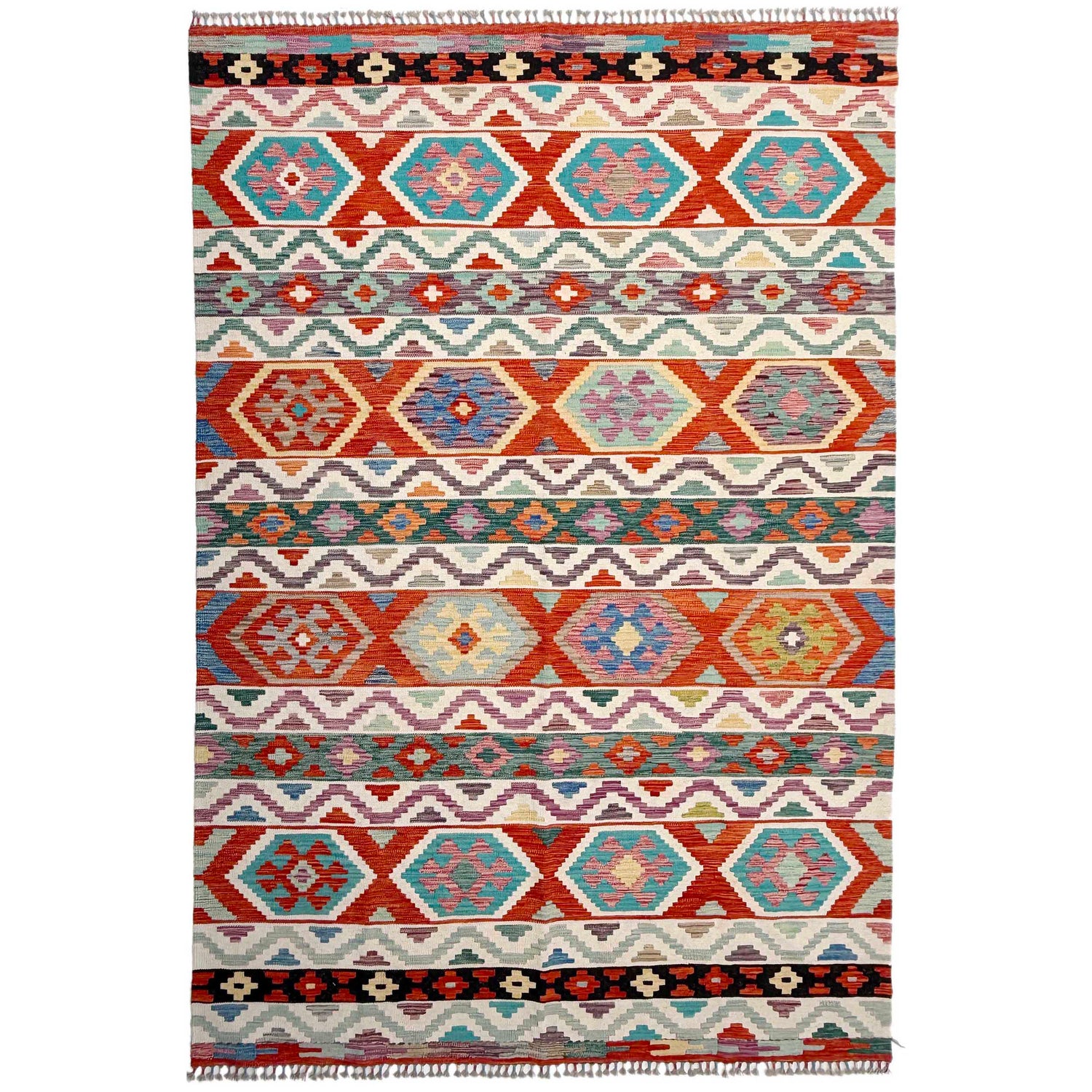 Handmade Vegetable Kilim 6' 10" x 10' 2" (ft) - No. Y37333