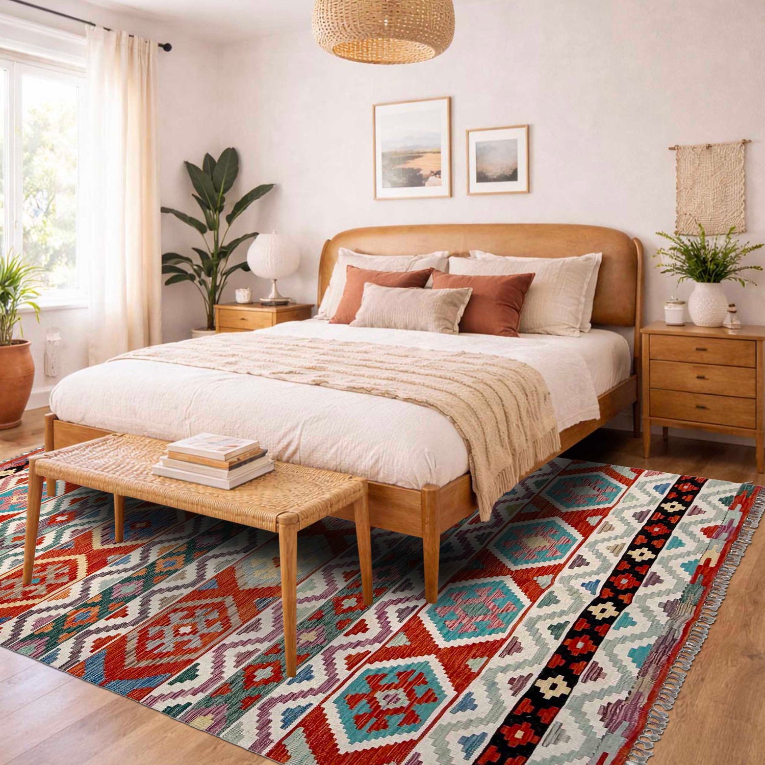 Handmade Vegetable Kilim 6' 10" x 10' 2" (ft) - No. Y37333