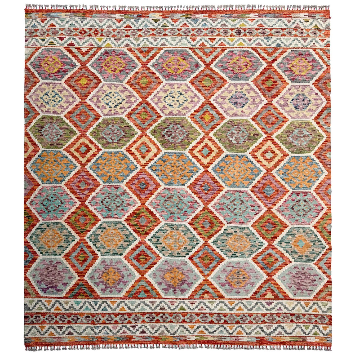 Handmade Vegetable Kilim 8' 5" x 9' 9" (ft) - No. Y37336