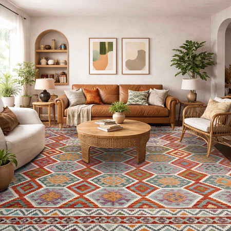 Handmade Vegetable Kilim 8' 5" x 9' 9" (ft) - No. Y37336