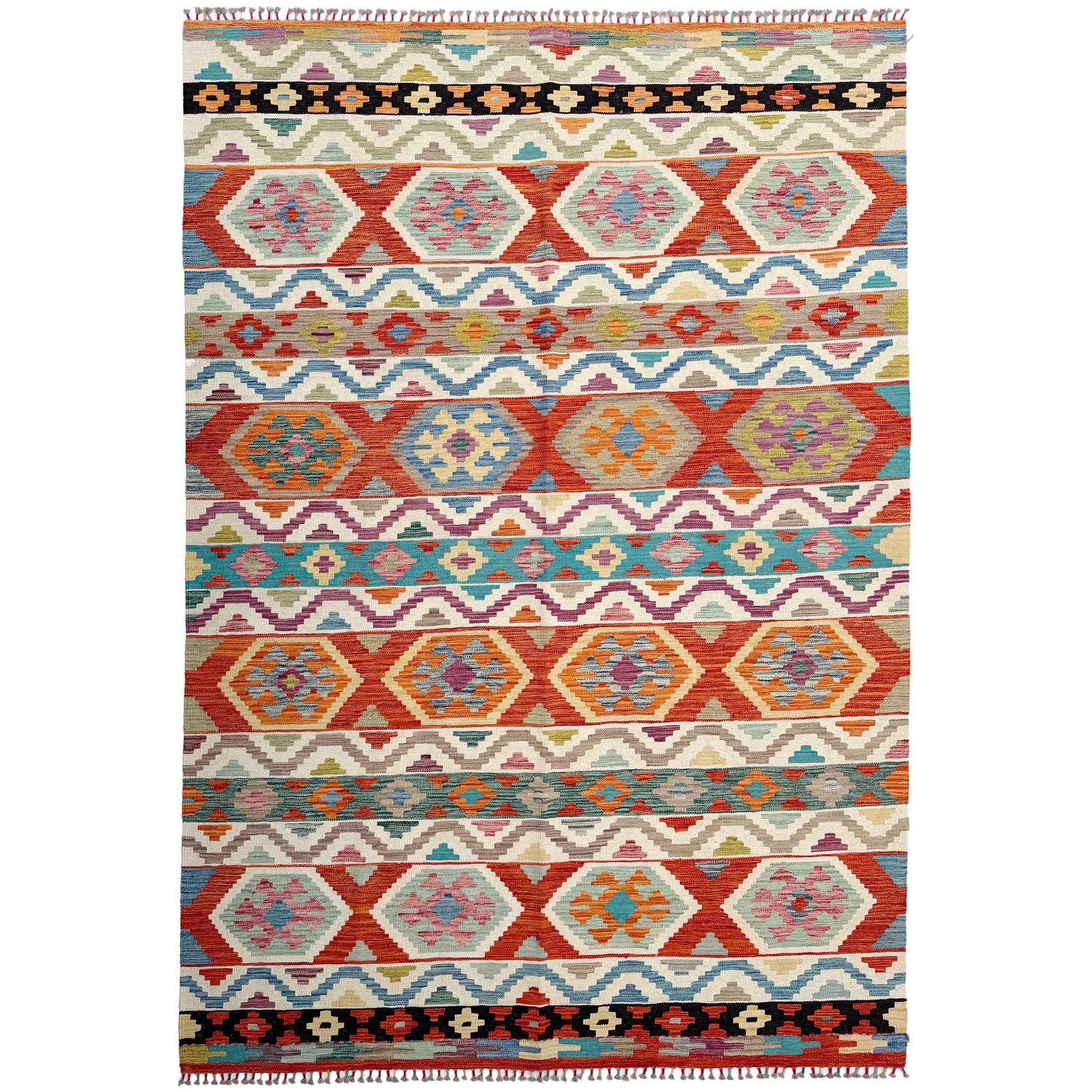 Handmade Vegetable Kilim 6' 8" x 10' 1" (ft) - No. Y37342