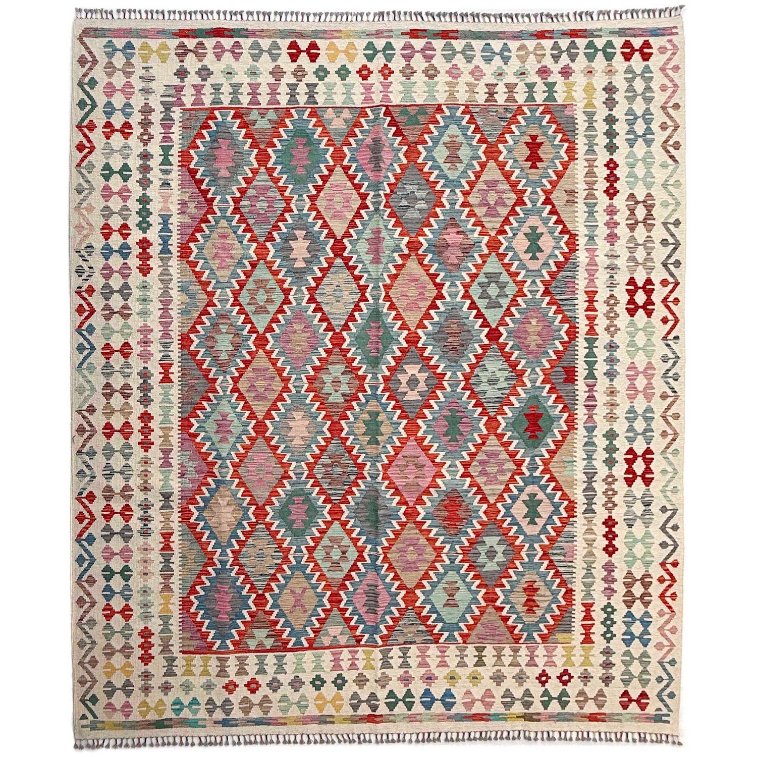 Handmade Vegetable Kelim 8' 5" x 9' 9" (ft) - No. Y37347