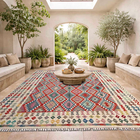 Handmade Vegetable Kelim 8' 5" x 9' 9" (ft) - No. Y37347