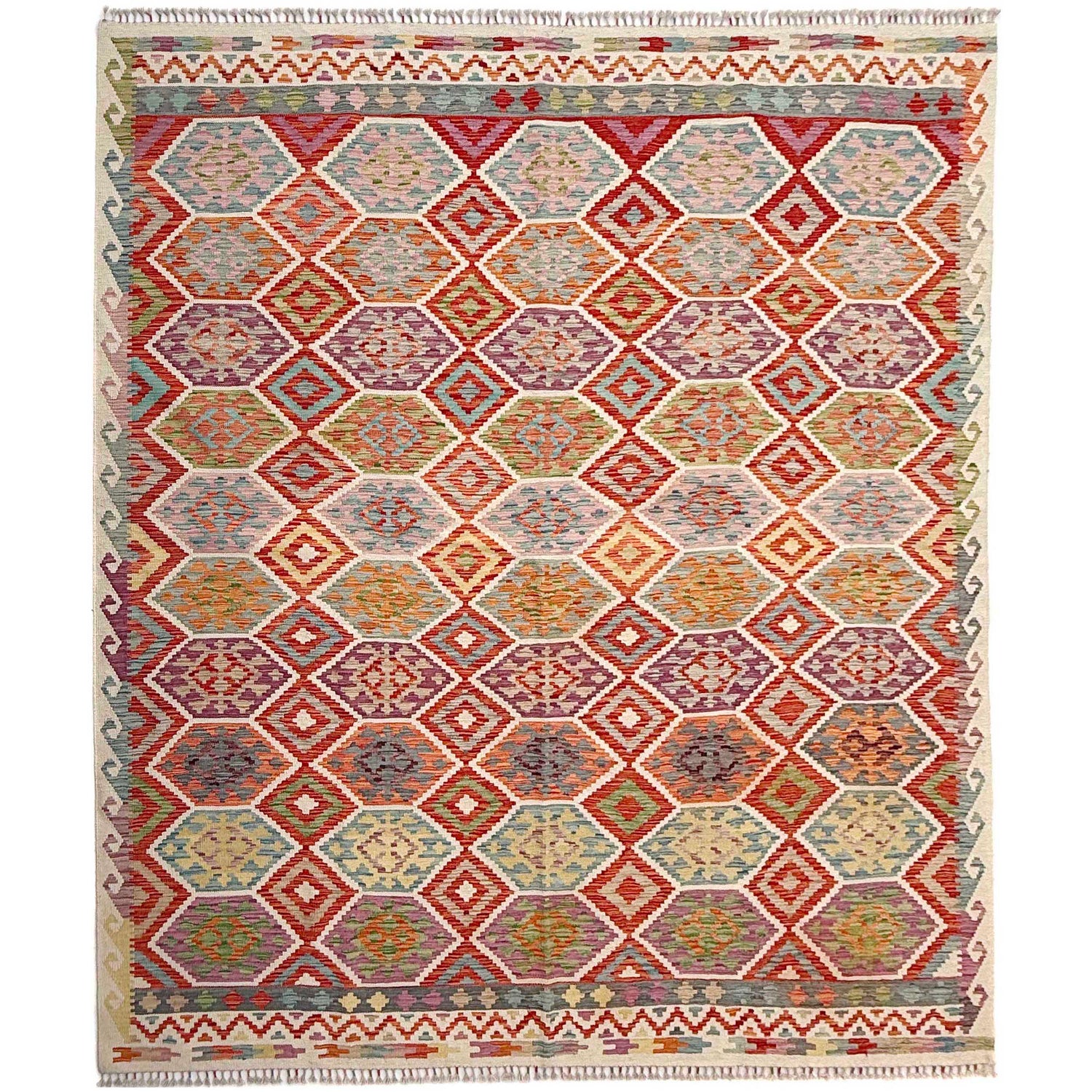 Handmade Vegetable Kilim 8' 5" x 9' 9" (ft) - No. Y37348