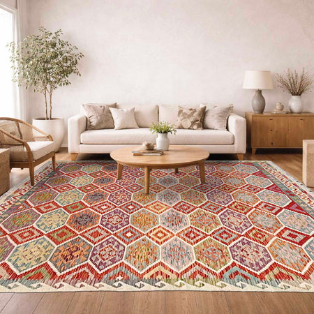 Handmade Vegetable Kilim 8' 5" x 9' 9" (ft) - No. Y37348