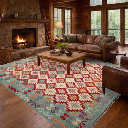 Handmade Vegetable Kelim 8' 4" x 9' 11" (ft) - No. Y37349