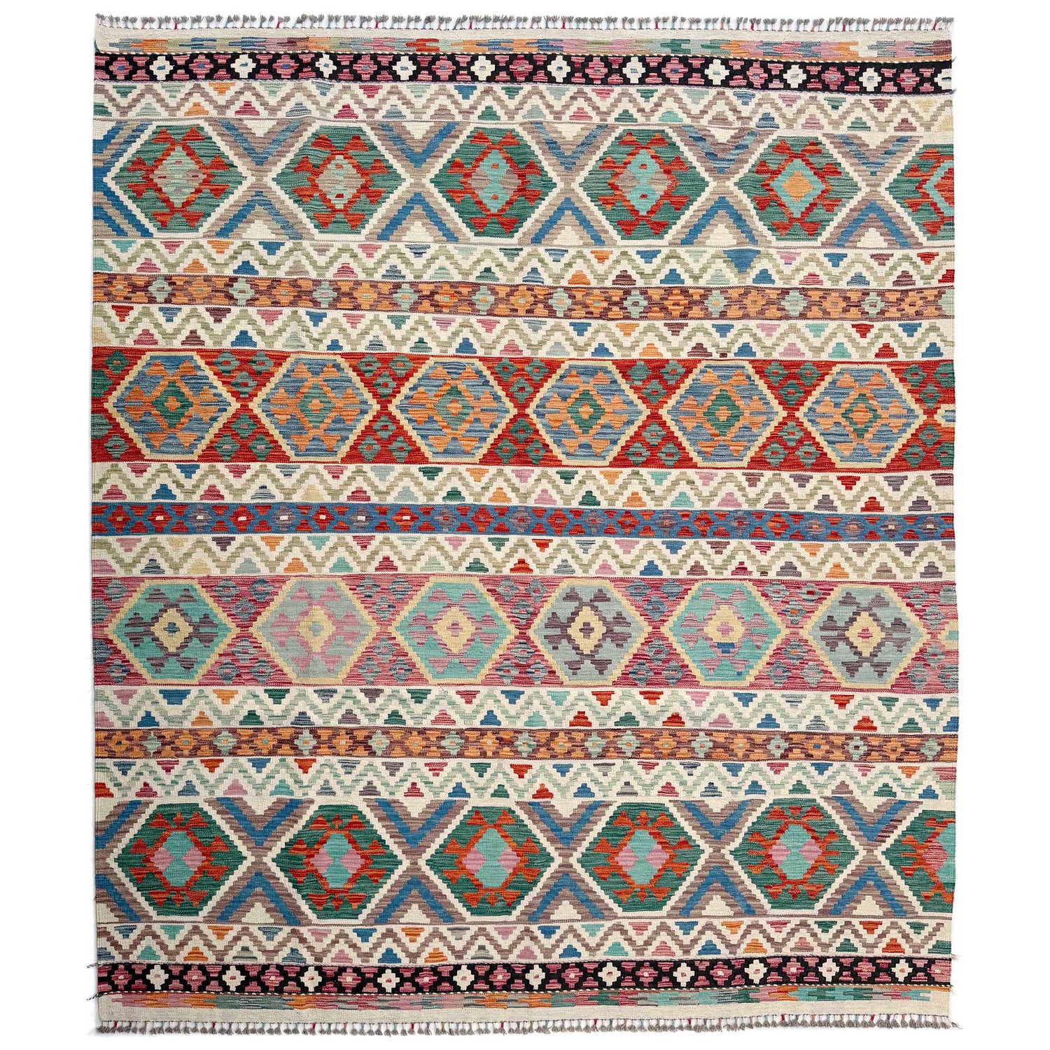 Handmade Vegetable Kilim 8' 4" x 9' 10" (ft) - No. Y37352