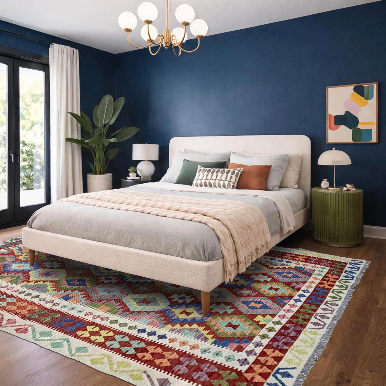 Handmade Vegetable Kilim 6' 5" x 9' 11" (ft) - No. Y37451