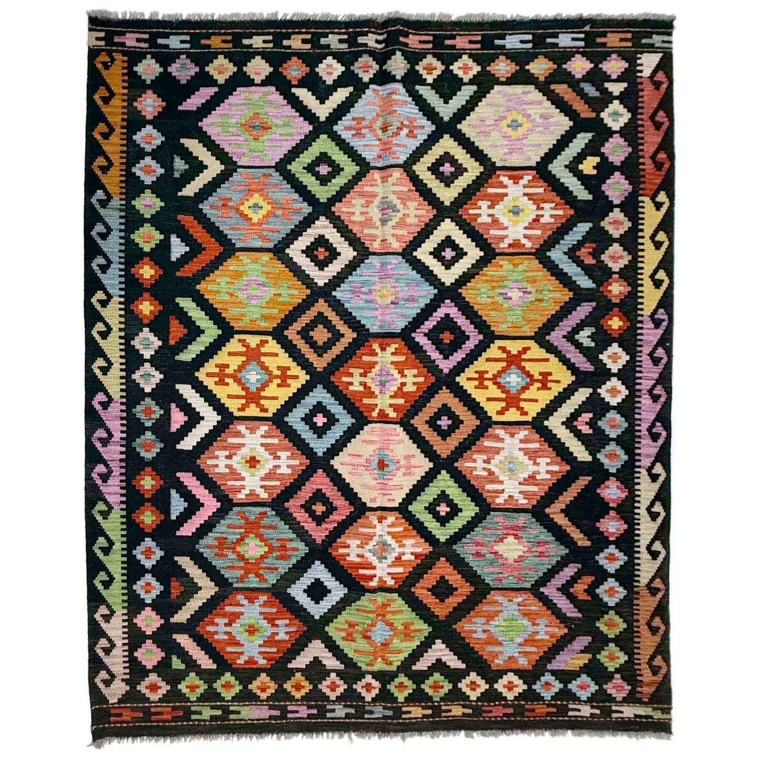 Handmade Vegetable Kelim 5' 10" x 7' 9" (ft) - No. Y39091