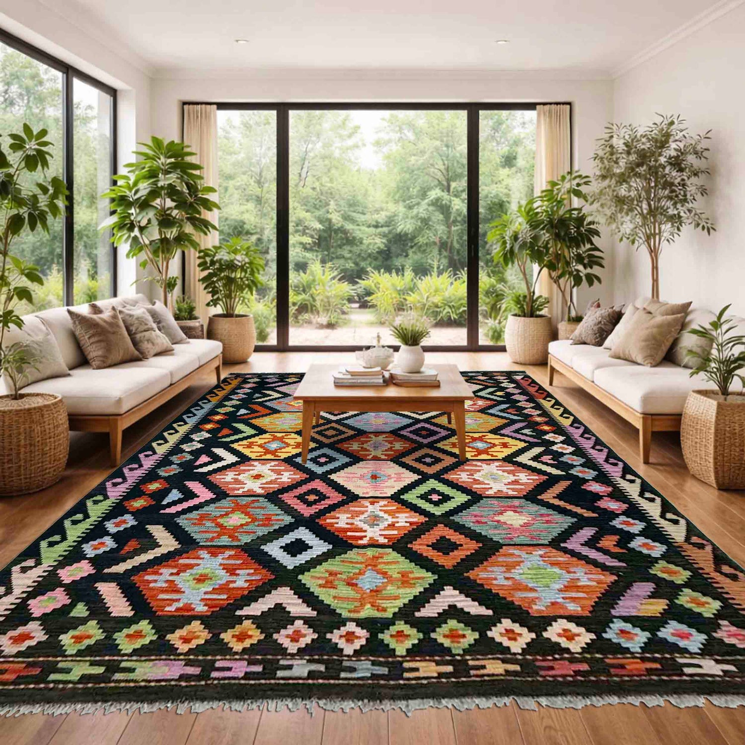 Handmade Vegetable Kelim 5' 10" x 7' 9" (ft) - No. Y39091