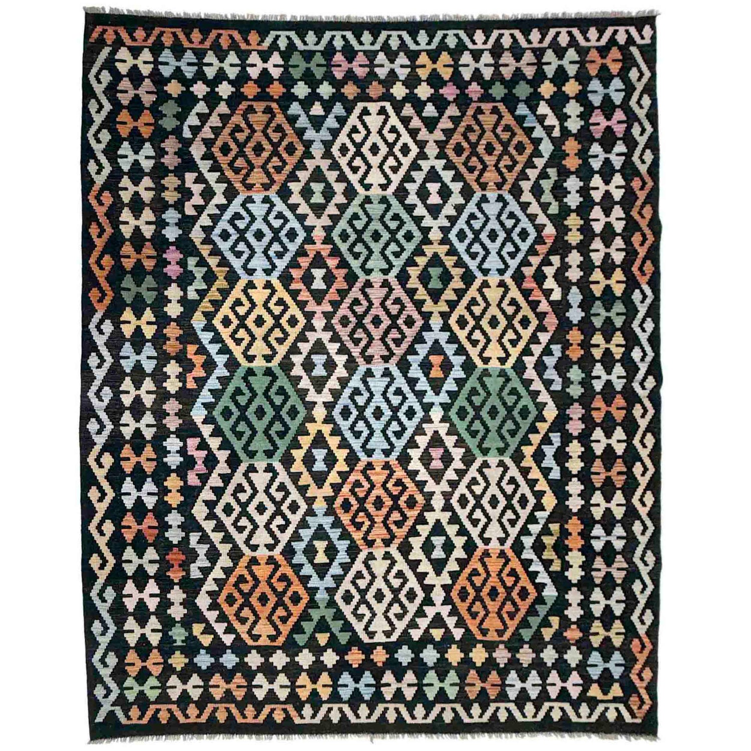 Handmade Vegetable Kilim 6' 2" x 8' 3" (ft) - No. Y39092