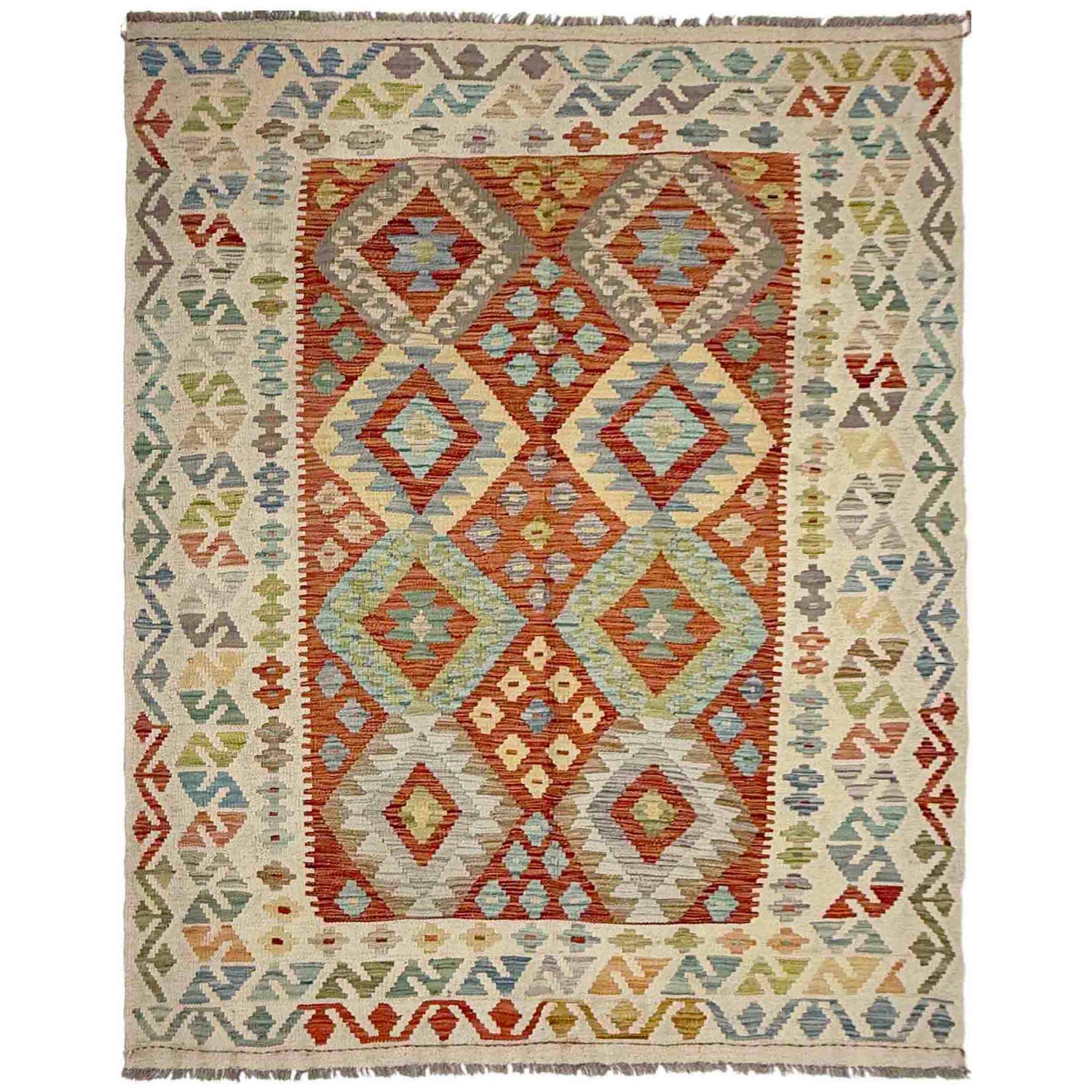 Handmade Vegetable Kelim 4' 9" x 6' 7" (ft) - No. Y39098