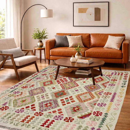 Handmade Vegetable Kilim 5' 0" x 6' 5" (ft) - No. Y39110