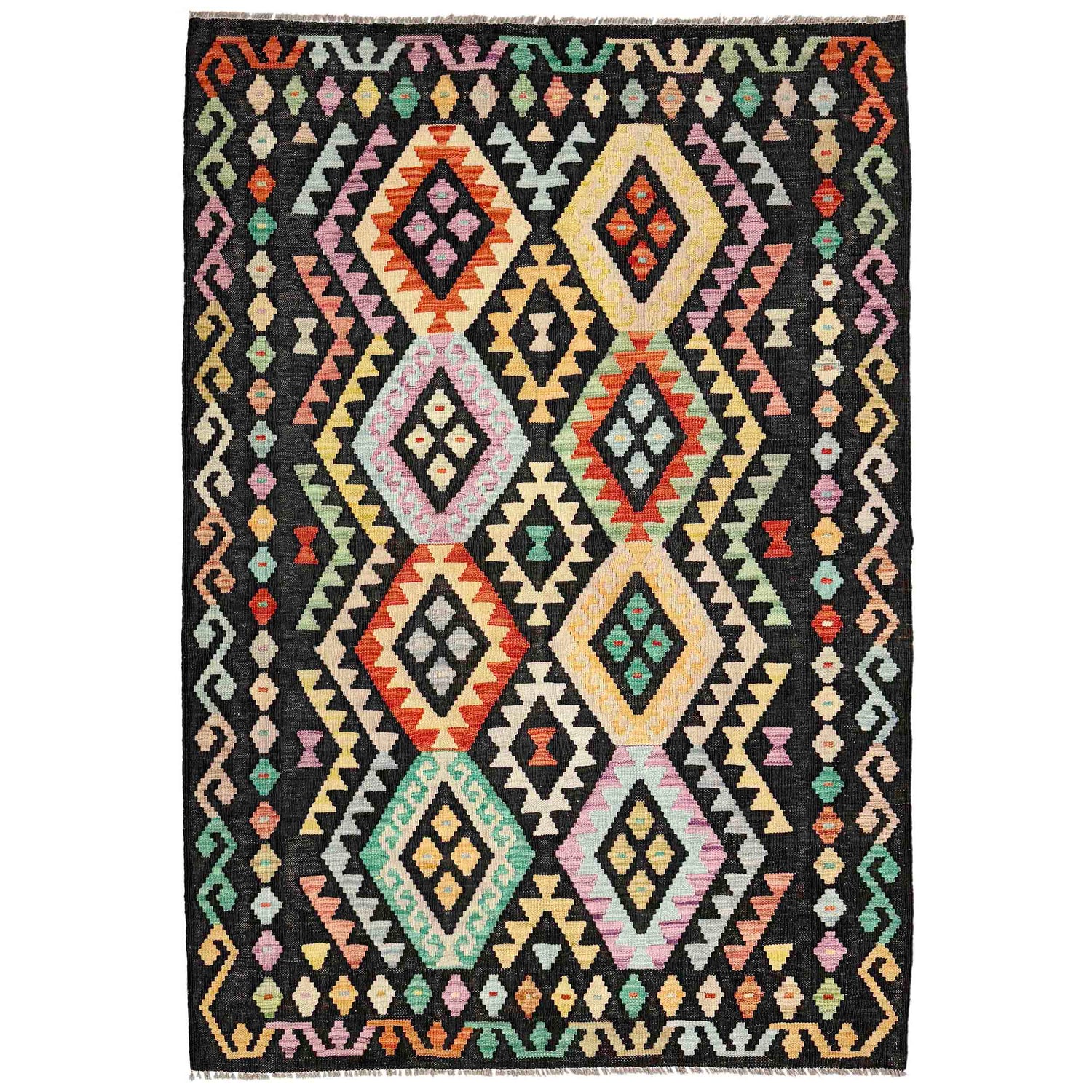 Handmade Vegetable Kelim 4' 3" x 6' 7" (ft) - No. Y39115
