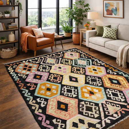 Handmade Vegetable Kilim 4' 1" x 6' 2" (ft) - No. Y39116