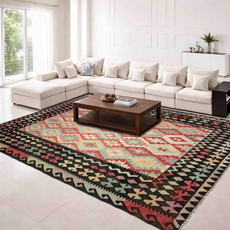 Handmade Vegetable Kilim 6' 8" x 9' 5" (ft) - No. Y39119