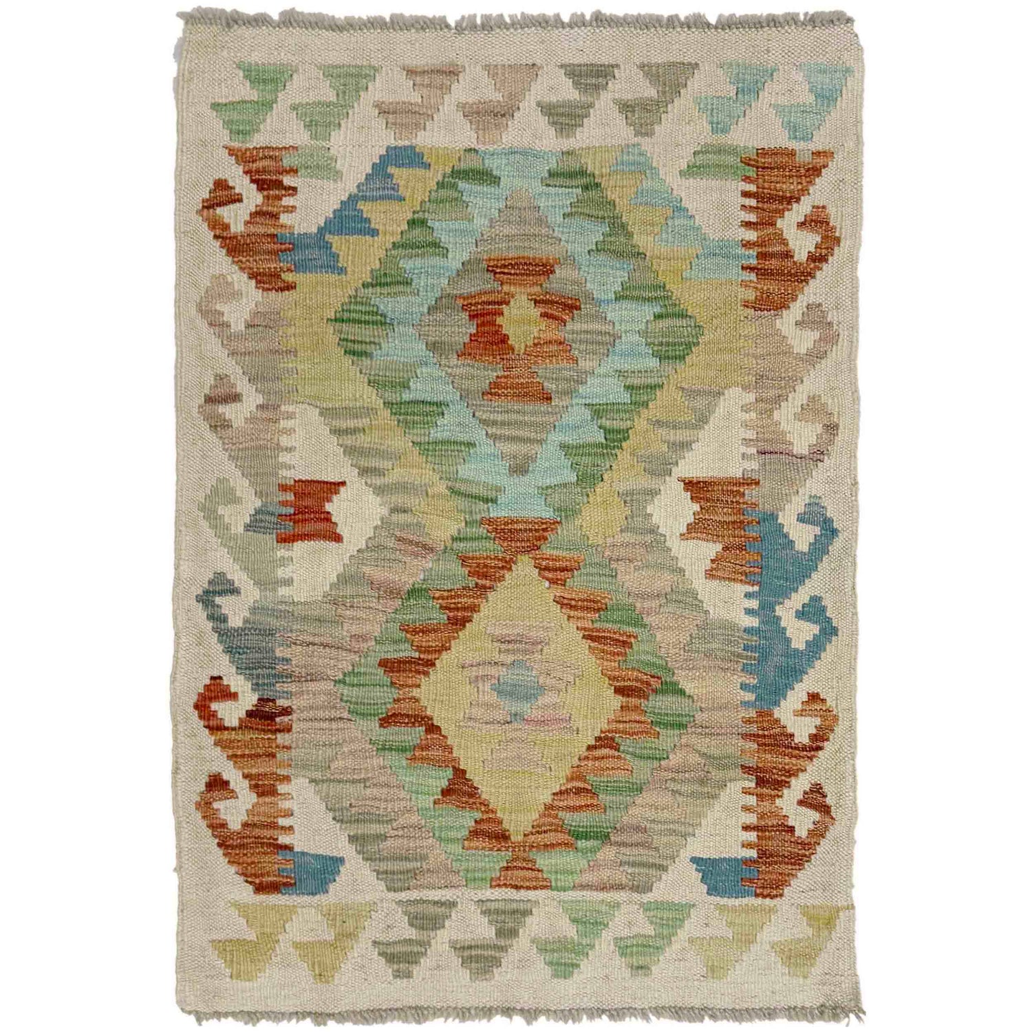 Handmade Vegetable Kelim 1' 11" x 3' 2" (ft) - No. Y39133