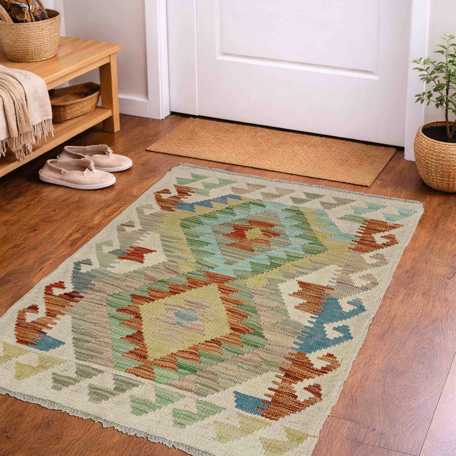 Handmade Vegetable Kelim 1' 11" x 3' 2" (ft) - No. Y39133