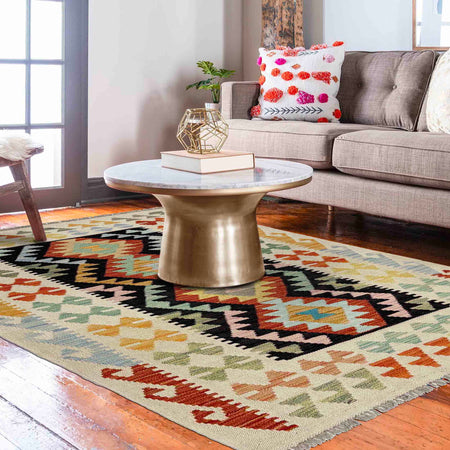 Handmade Vegetable Kilim 3' 3" x 4' 10" (ft) - No. Y39135