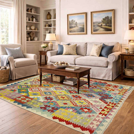 Handmade Vegetable Kilim 5' 1" x 6' 6" (ft) - No. Y39138