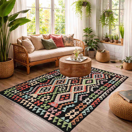 Handmade Vegetable Kelim 4' 11" x 6' 4" (ft) - No. Y39139