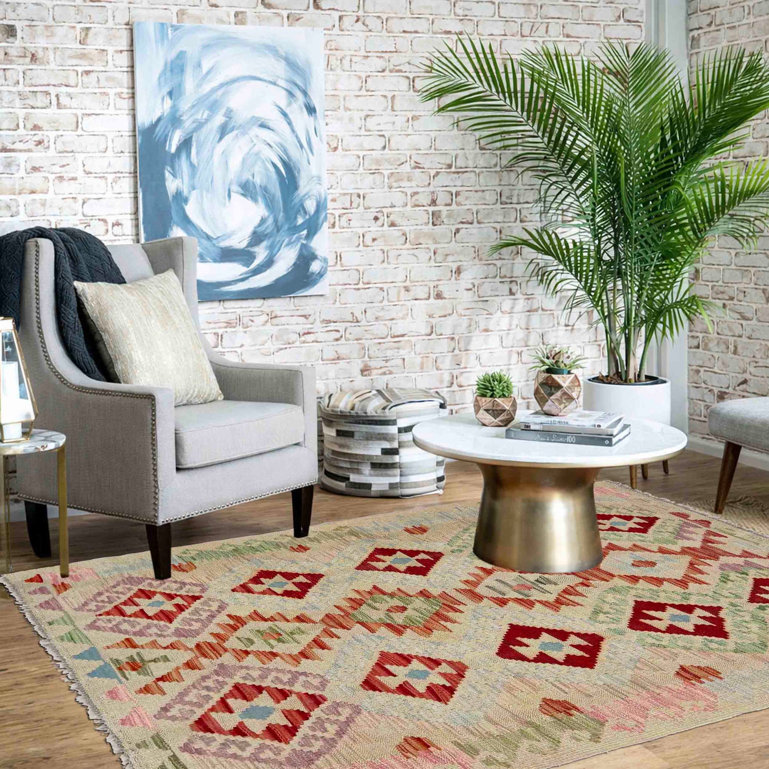 Handmade Vegetable Kelim 2' 11" x 4' 5" (ft) - No. Y39140