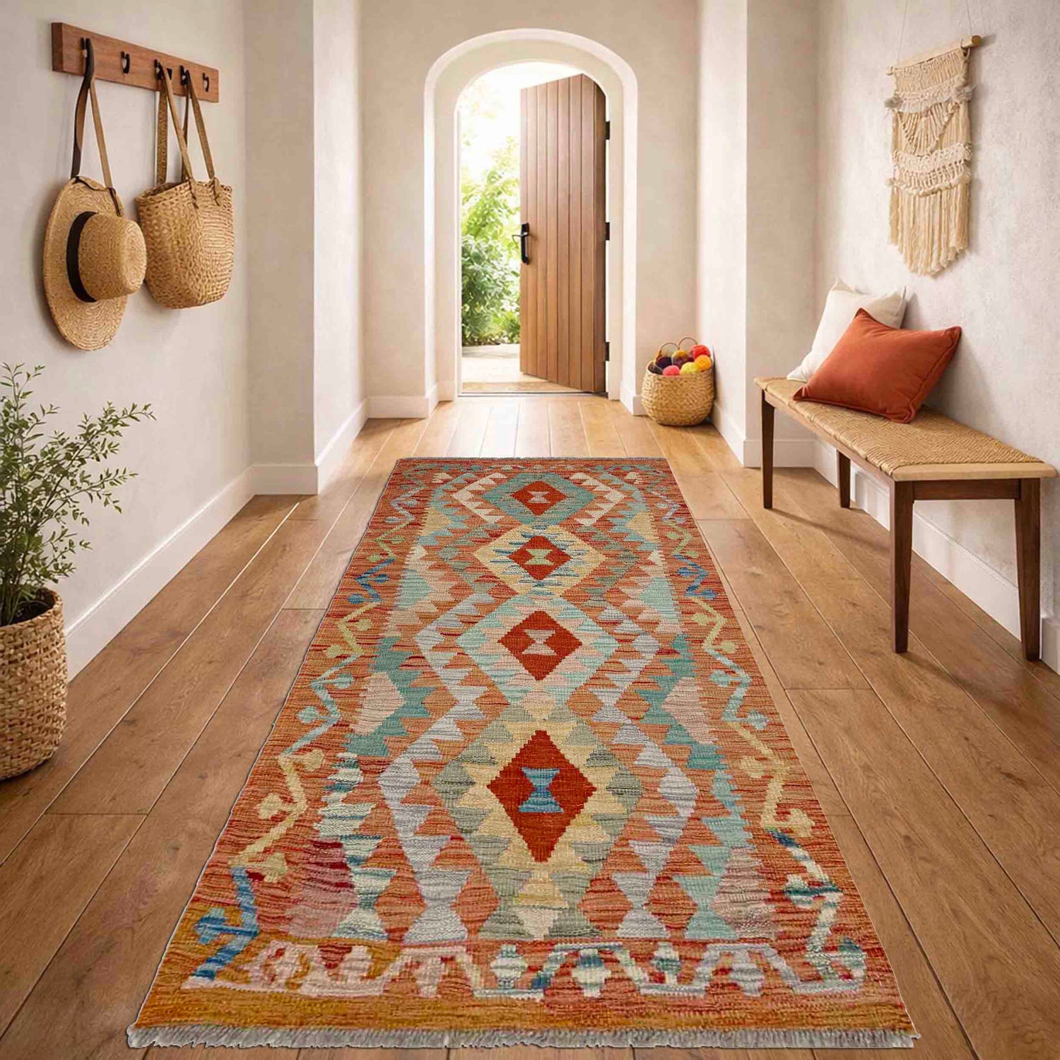 Vegetable Kelim Runner 2' 6" x 5' 1" (ft)- No. Y39142
