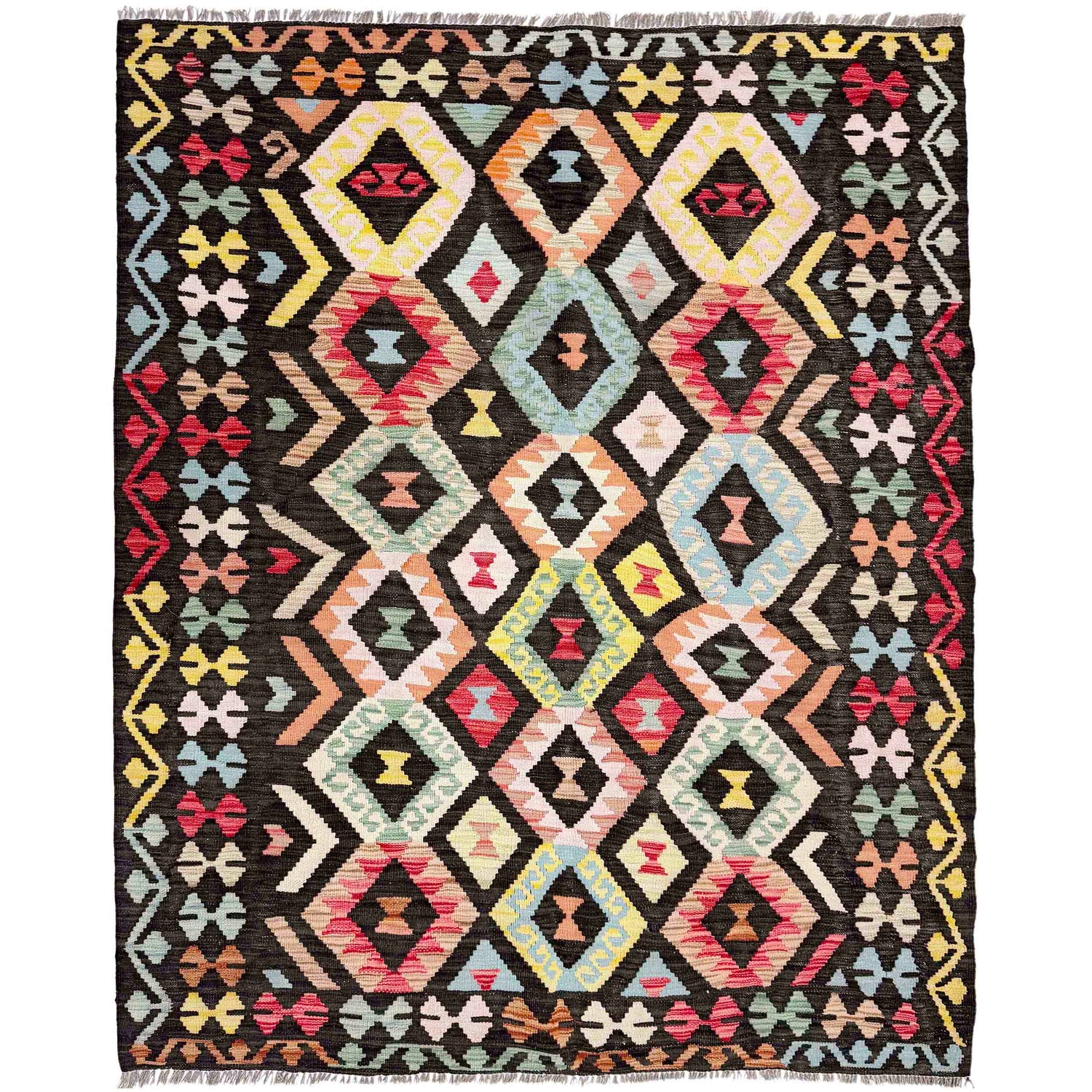 Handmade Vegetable Kilim 5' 2" x 6' 6" (ft) - No. Y39144