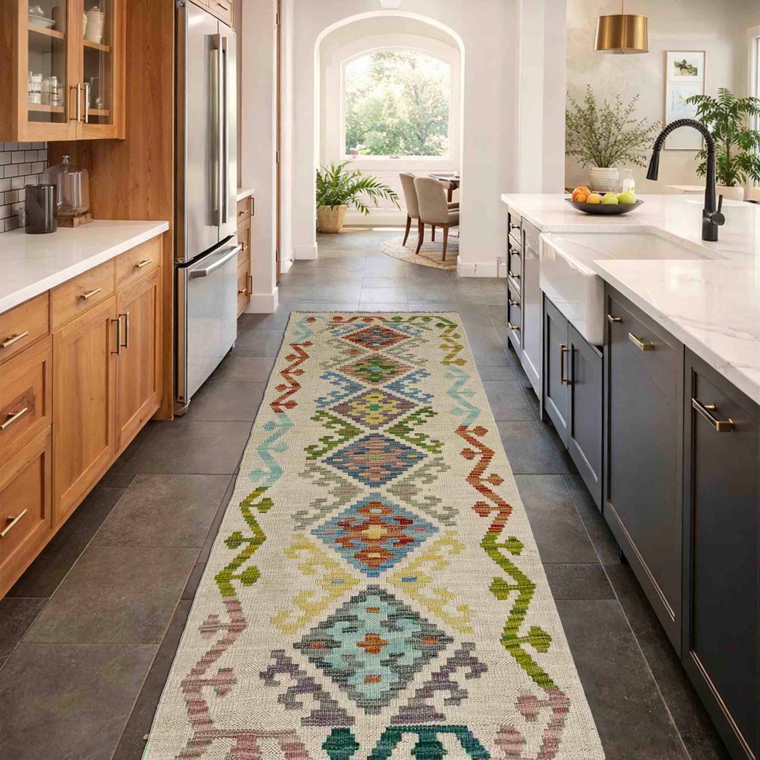 Vegetable Kilim Runner 1' 11" x 5' 8" (ft)- No. Y39150