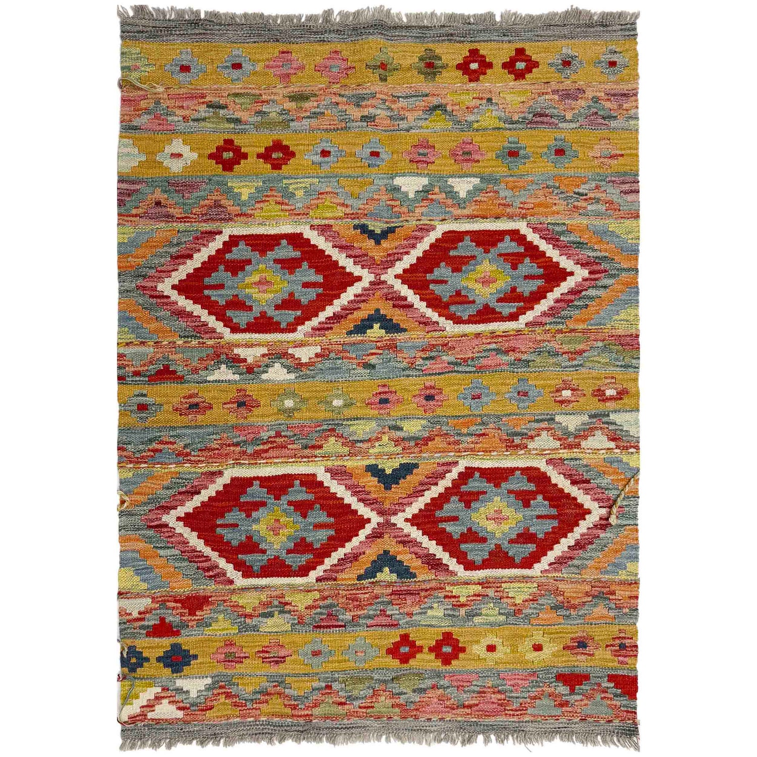 Handmade Vegetable Kilim 3' 4" x 4' 9" (ft) - No. Y39159