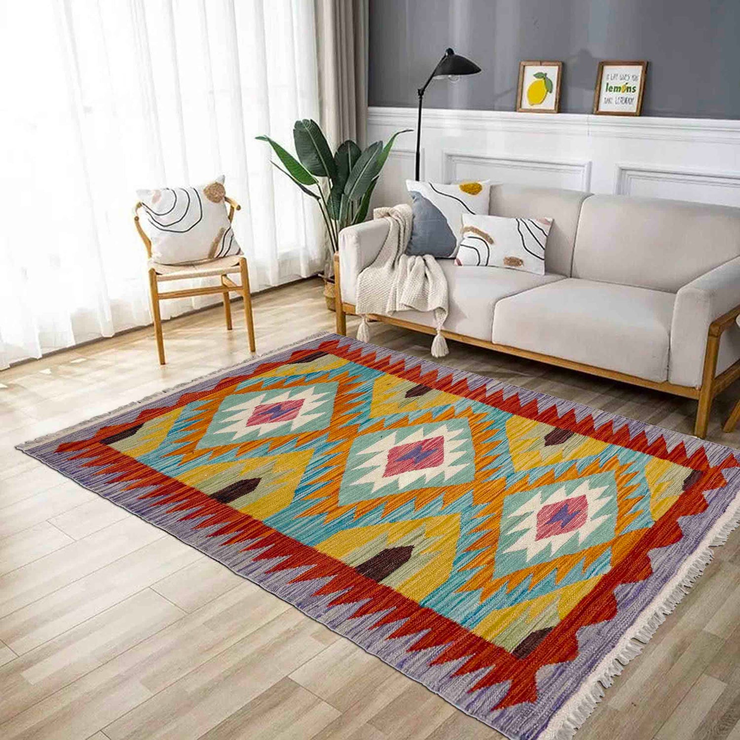 Handmade Vegetable Kilim 2' 6" x 4' 3" (ft) - No. Y39161