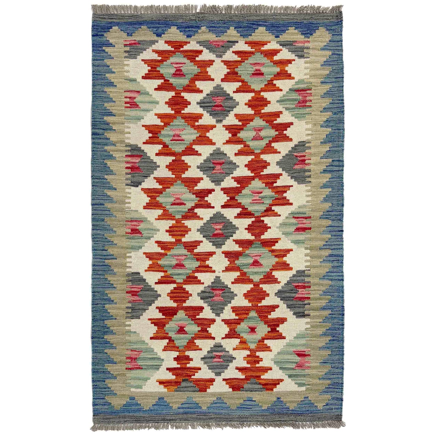 Handmade Vegetable Kilim 2' 7" x 4' 3" (ft) - No. Y39164