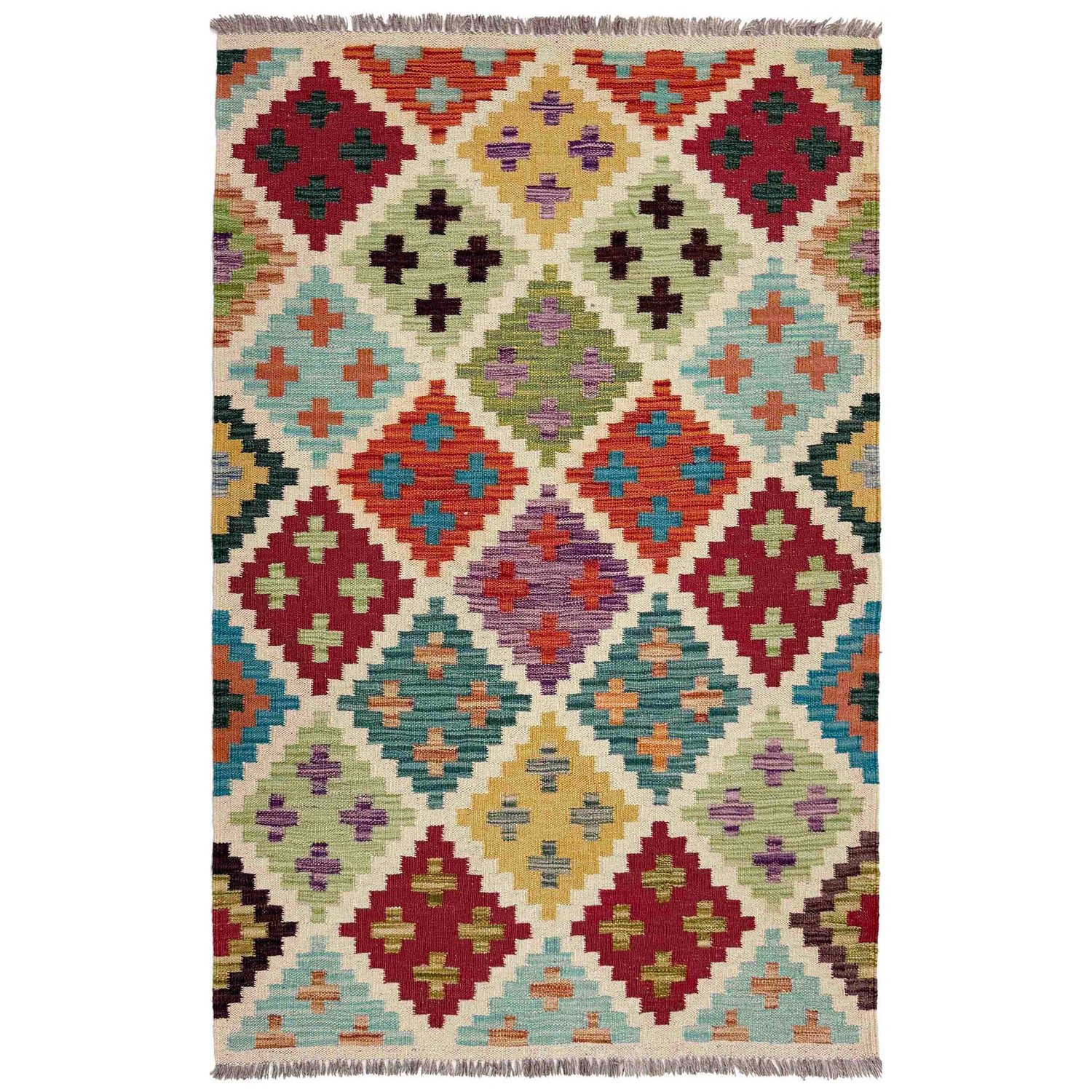 Handmade Vegetable Kelim 3' 4" x 5' 0" (ft) - No. Y39165