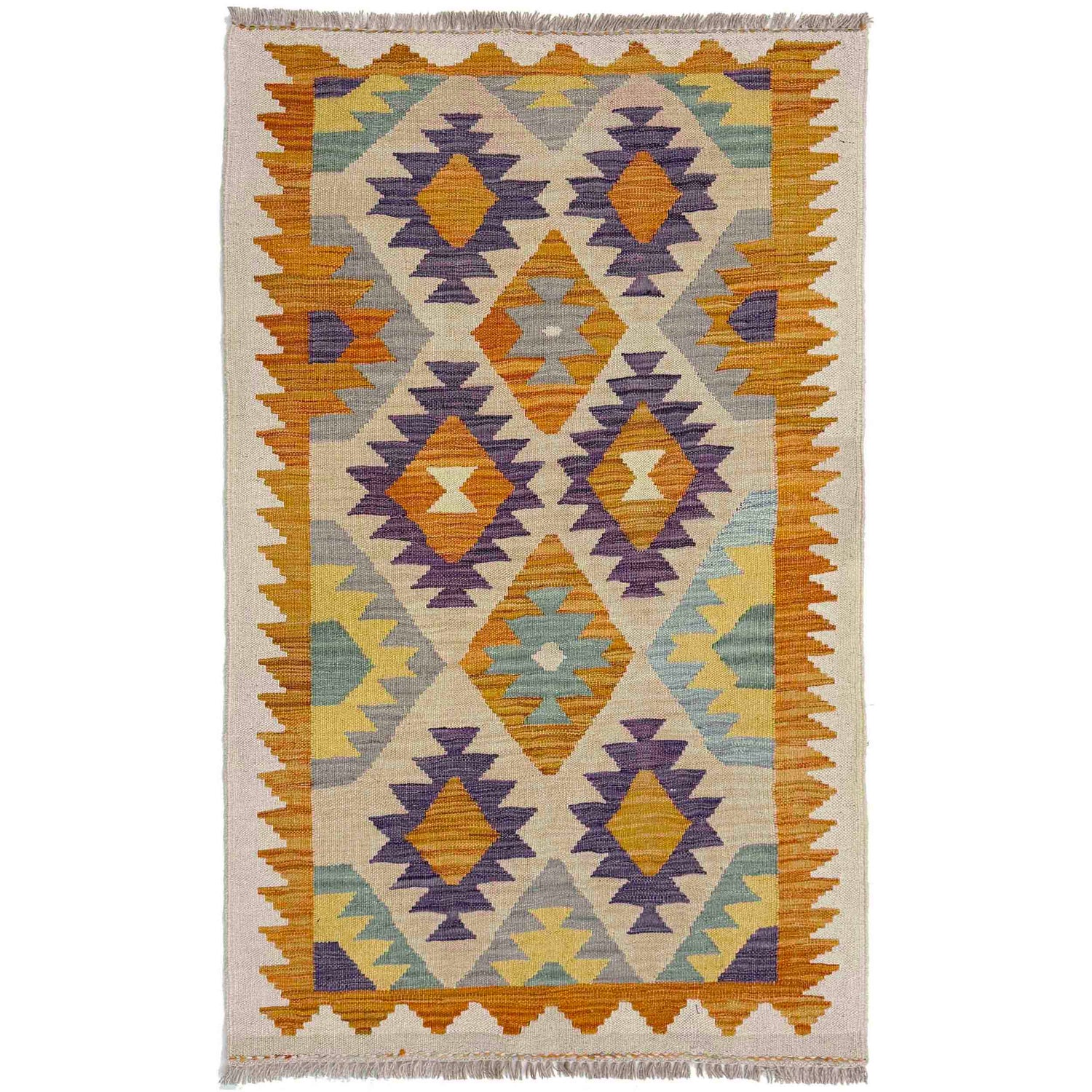 Handmade Vegetable Kilim 2' 9" x 4' 9" (ft) - No. Y39166