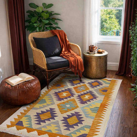 Handmade Vegetable Kilim 2' 9" x 4' 9" (ft) - No. Y39166