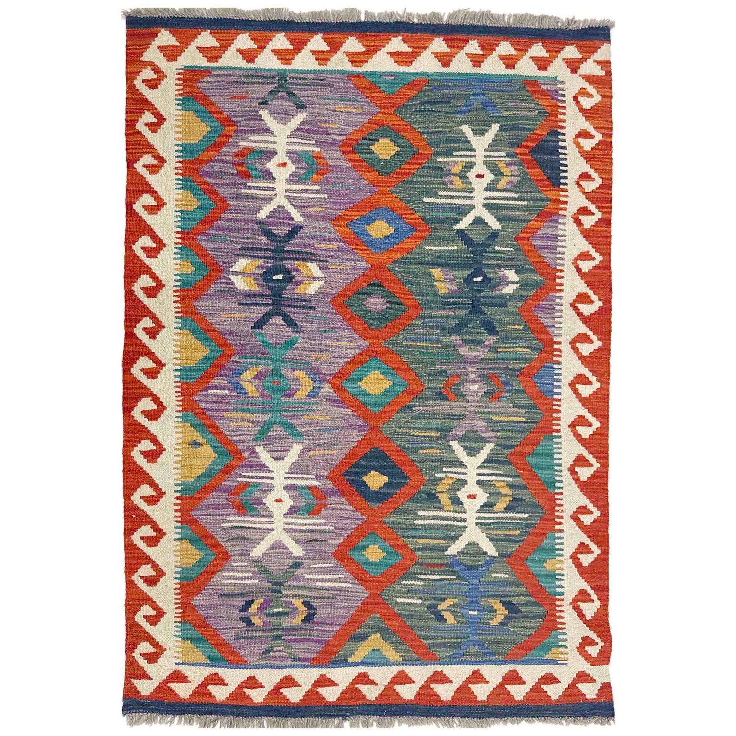 Handmade Vegetable Kelim 3' 2" x 4' 11" (ft) - No. Y39167