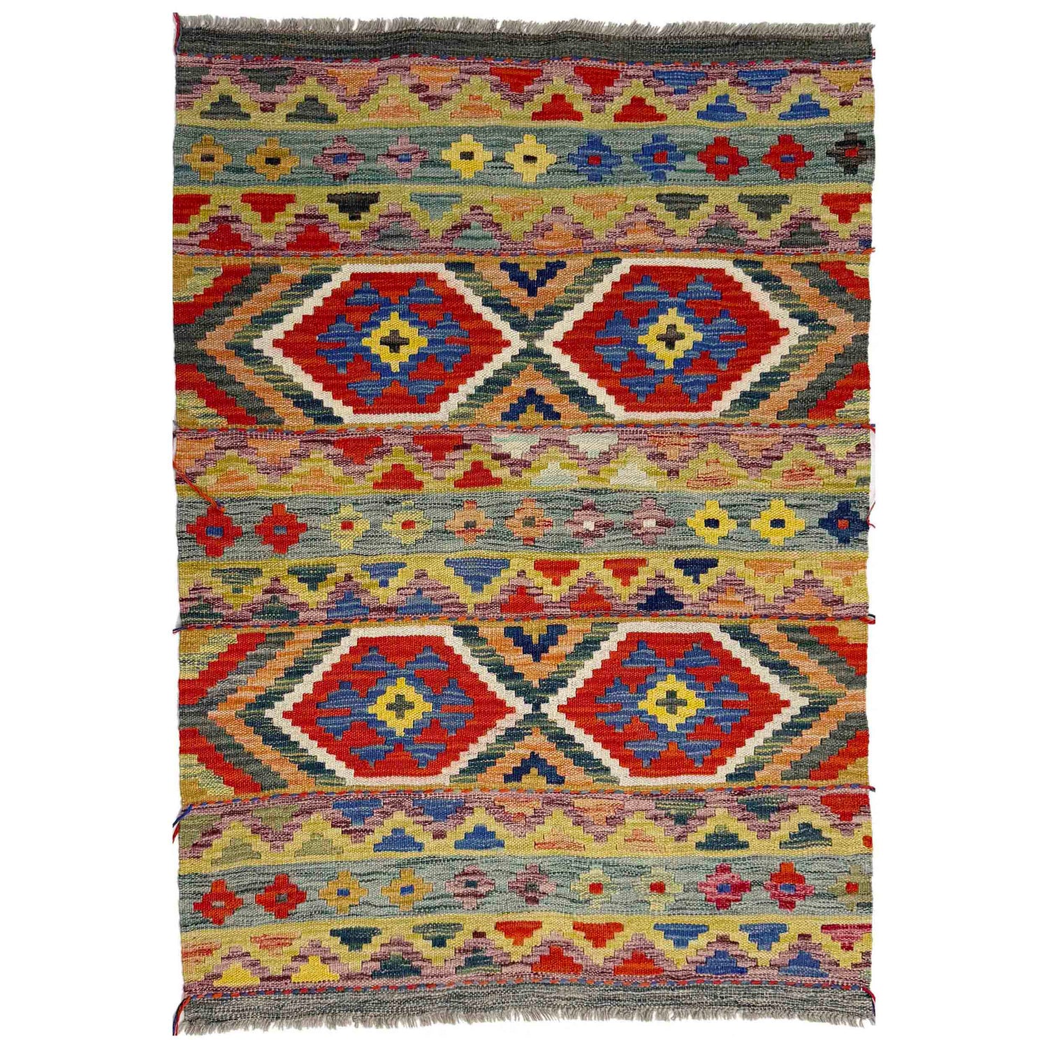 Handmade Vegetable Kelim 3' 2" x 4' 11" (ft) - No. Y39168