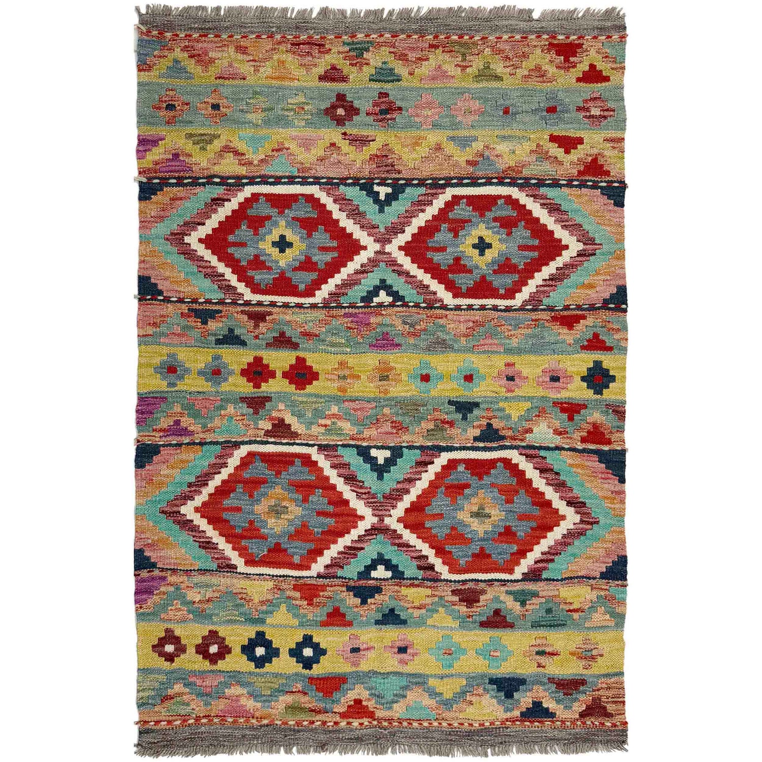 Handmade Vegetable Kelim 3' 4" x 4' 11" (ft) - No. Y39169