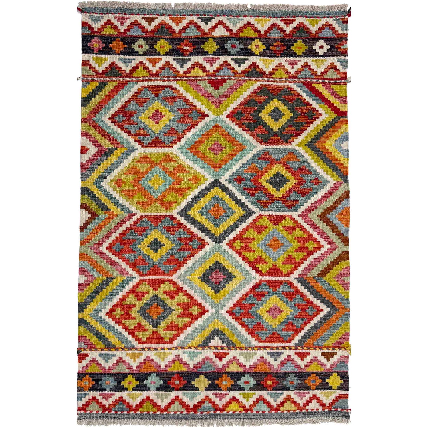Handmade Vegetable Kilim 3' 4" x 4' 11" (ft) - No. Y39171