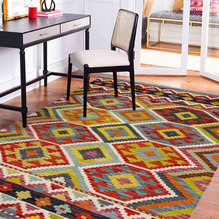 Handmade Vegetable Kilim 3' 4" x 4' 11" (ft) - No. Y39171