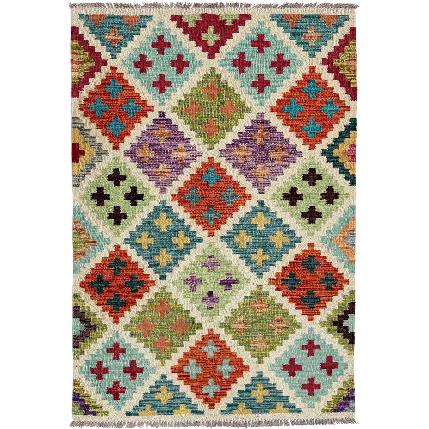Handmade Vegetable Kelim 3' 4" x 4' 11" (ft) - No. Y39172