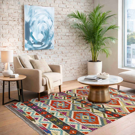 Handmade Vegetable Kilim 3' 3" x 5' 1" (ft) - No. Y39173